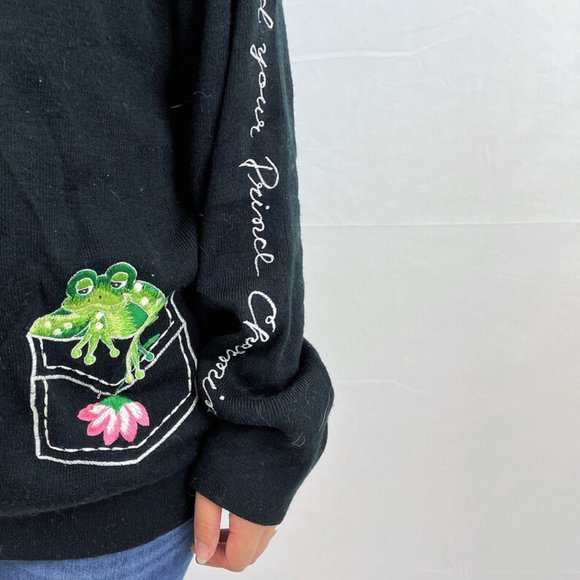 COPY - Vintage 70's Bonnie Lee Frog Toad Prince Charming Embroidered Sweater - Picture 3 of 14
